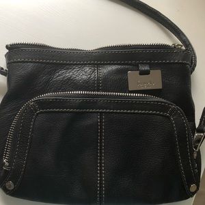 Tignanello Black Leather Cross Body style bag
